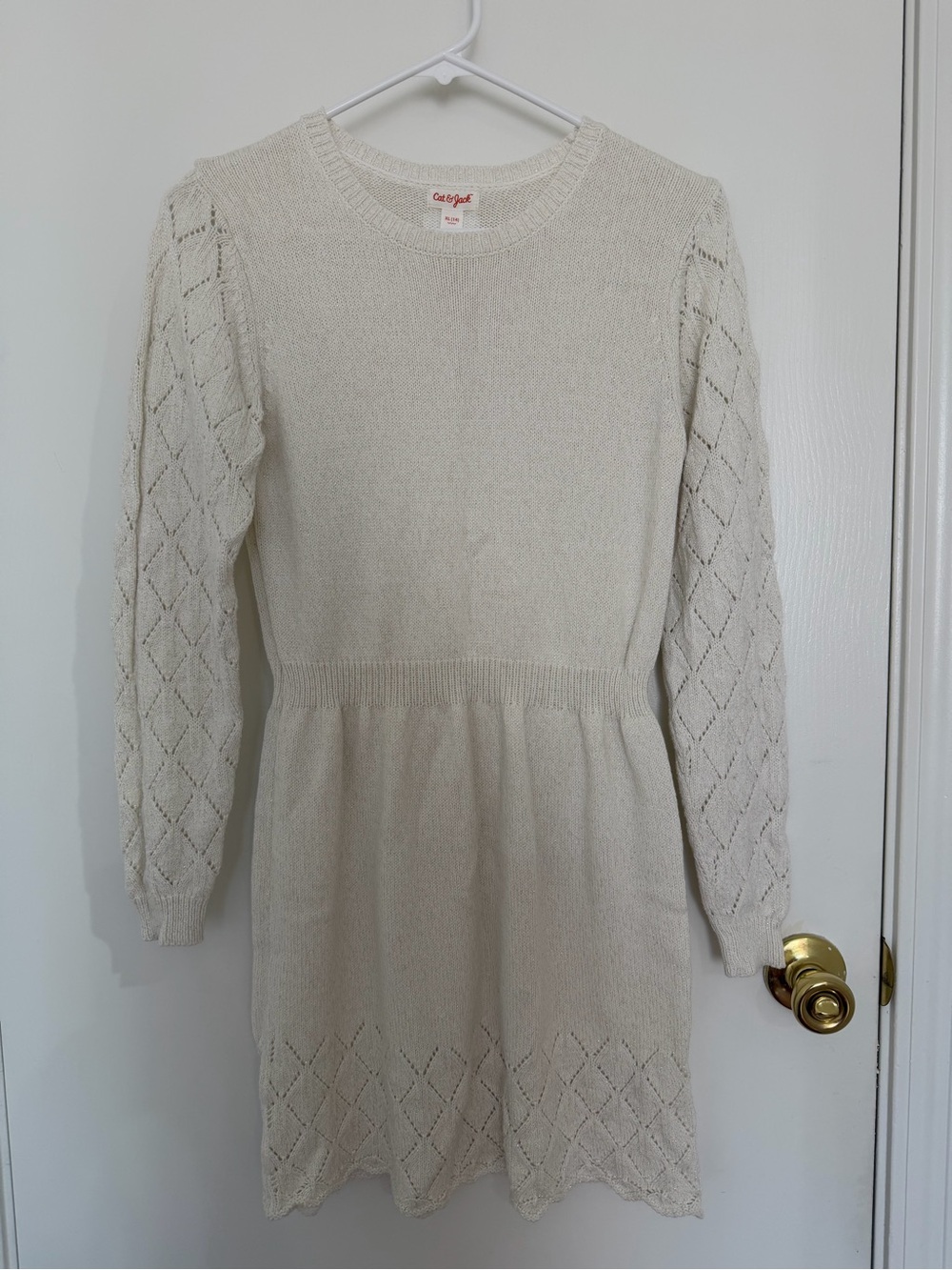 Cat & Jack Cream Scoop-Neck Knit Dress